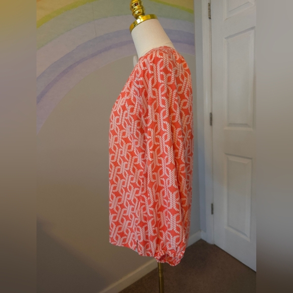 ESCAPADA | Large | Rayon Nautical Rope Print Blouse - Picture 4 of 7